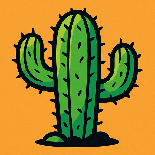 cactus.
In-Game asset.  2d.  High contrast.  No shadows