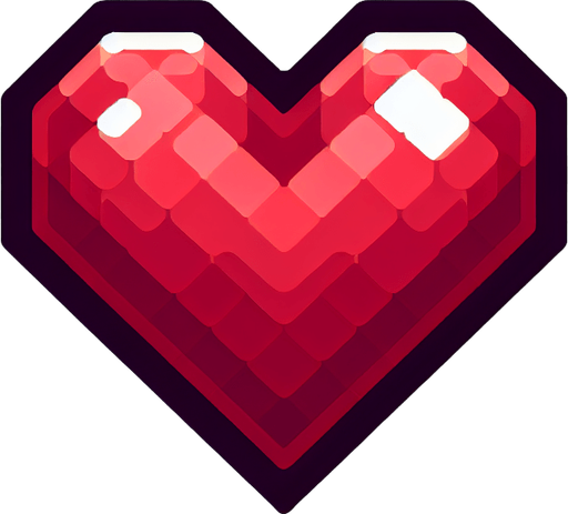 сердце.
Single Game Texture. In-Game asset. 2d. Blank background. High contrast. No shadows.