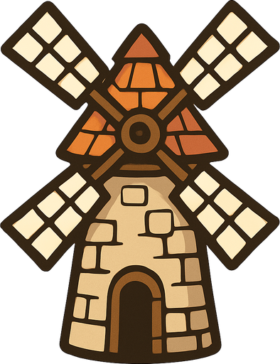 Windmill.
In-Game asset.  2d.  High contrast.  No shadows