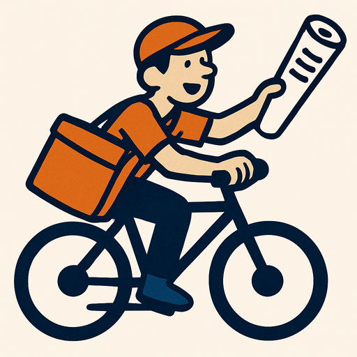newspaper delivery.
In-Game asset.  2d.  High contrast.  No shadows