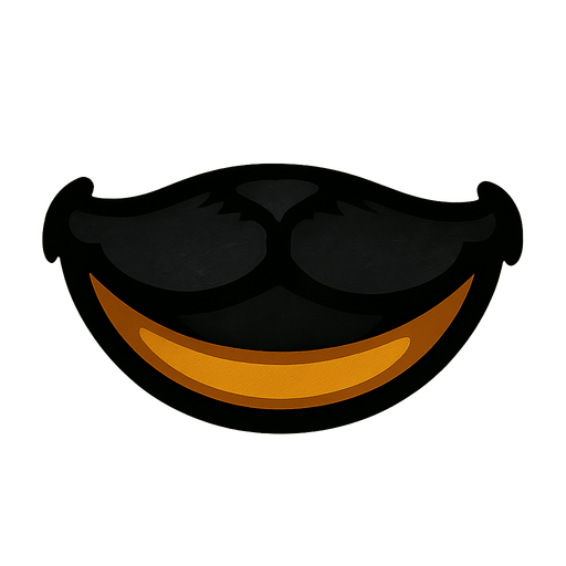 closed black cat mouth by itself.
In-Game asset.  2d.  High contrast.  No shadows