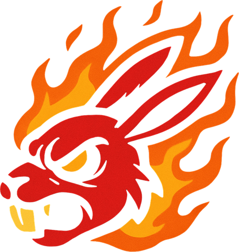 side scroller kepala evil kelinci berapi.
In-Game asset.  2d.  High contrast.  No shadows