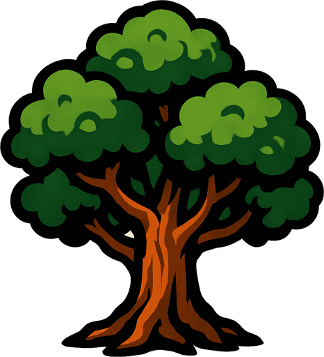tree.
In-Game asset.  2d.  High contrast.  No shadows