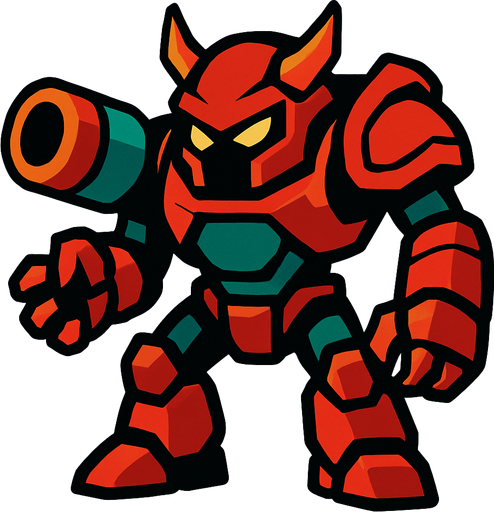 robot enemy.
In-Game asset.  2d.  High contrast.  No shadows