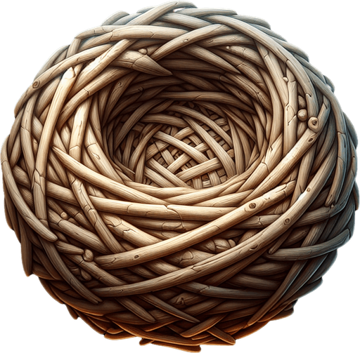 Nest.
Single Game Texture.  In-Game asset.  2d.  Blank background.  No shadows