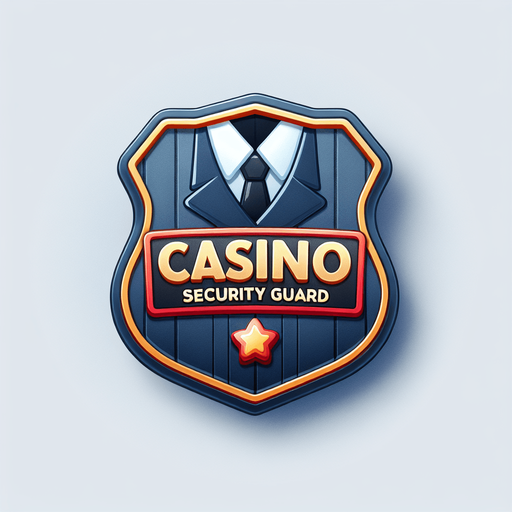 Cassino security guard badge. Single Game Texture. In-Game asset. 2d. Blank background. High contrast. No shadows.