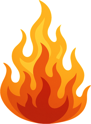 Fire.
In-Game asset.  2d.  High contrast.  No shadows