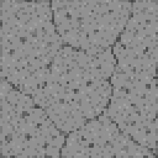 Make a 2D top-down pixelated flat image of concrete.
In-Game asset.  2d.  High contrast.  No shadows