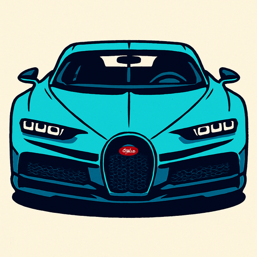 Kuzey yönüne bakan bir bugatti.
In-Game asset.  2d.  High contrast.  No shadows