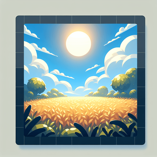 sunny fields
Single Game Texture. In-Game asset. 2d. Blank background. High contrast. No shadows. 100 x 100. Square