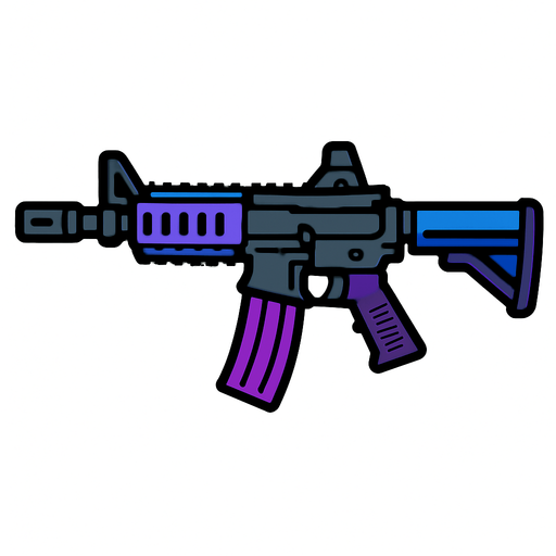 Rifle.
In-Game asset.  2d.  High contrast.  No shadows