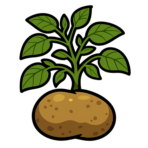 potato growth stage final.
In-Game asset.  2d.  High contrast.  No shadows