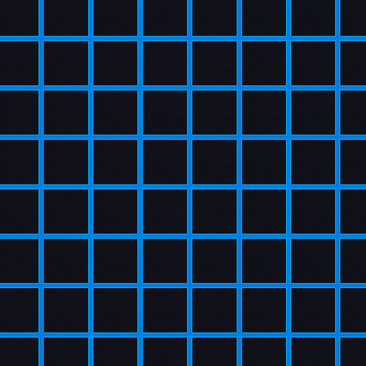 screen-wrappable repeating blue grid on dark background.
In-Game asset.  2d.  High contrast.  No shadows