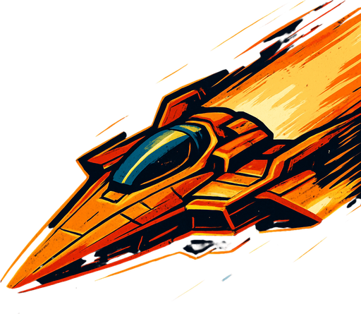 The image of the world fastest spaceship.
In-Game asset.  2d.  High contrast