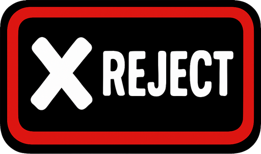 reject button.
In-Game asset.  2d.  High contrast.  No shadows