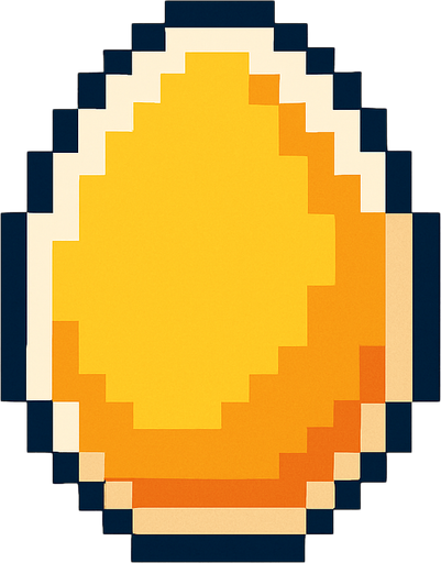 egg,pixelart.
In-Game asset.  2d.  High contrast.  No shadows