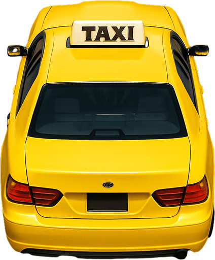 A realistic 2D render of a Yellow Taxi viewed from a slight rear top angle, perfectly aligned and driving straight forward on a clean 3-lane asphalt road with dashed white lane markings. The car is centered, facing directly ahead with no turn, showing only the top and back clearly. No visible driver. Daylight scene.
In-Game asset.  2d.  High contrast.  No shadows.
In-Game asset.  2d.  High contrast.  No shadows.
In-Game asset.  2d.  High contrast.  No shadows.
In-Game asset.  2d.  High contrast.  No shadows
