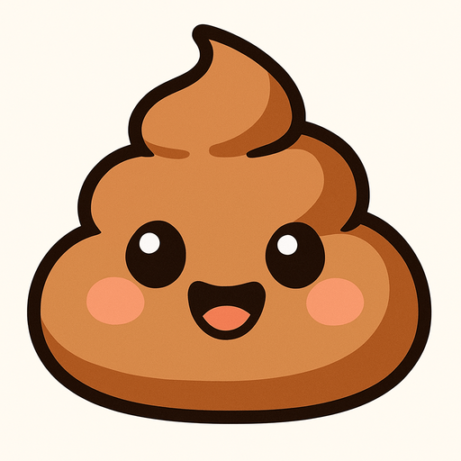 Make a drawing of a cute poop.
In-Game asset.  2d.  High contrast.  No shadows