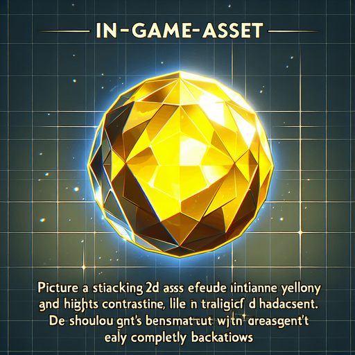 yellow orb like a diamond cut gem. transparent background..
Single Game Texture. In-Game asset. 2d. Blank background. High contrast. No shadows.