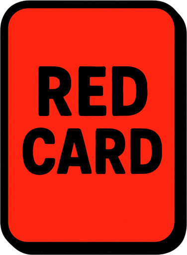 red card.
In-Game asset.  2d.  High contrast.  No shadows