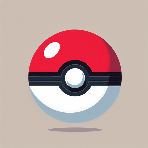 Generate an image of a Poké Ball  from Pokémon.
Single Game Texture. In-Game asset. 2d. Blank background. High contrast. No shadows.
