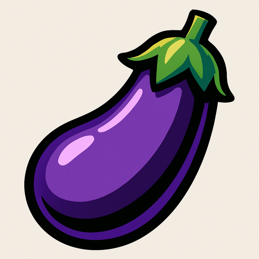 Patlıcan.
In-Game asset.  2d.  High contrast.  No shadows