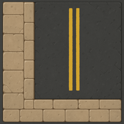 street tile on top viewing with street way.
In-Game asset.  2d