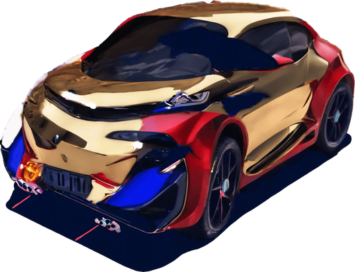 in red and blue colour with gold tyre