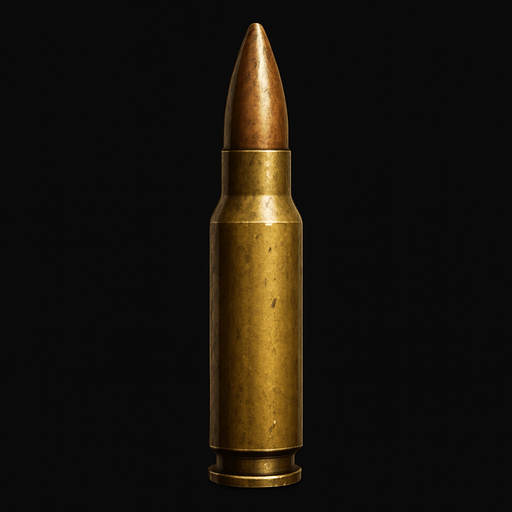 create ultra realastic bullet.
In-Game asset.  2d.  High contrast.  No shadows