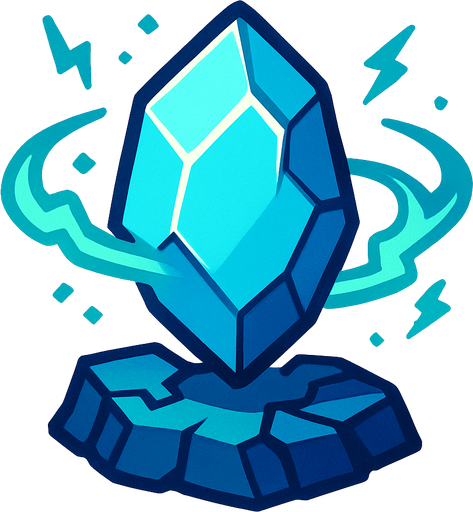 Pierre élément energie.
In-Game asset.  2d.  High contrast.  No shadows