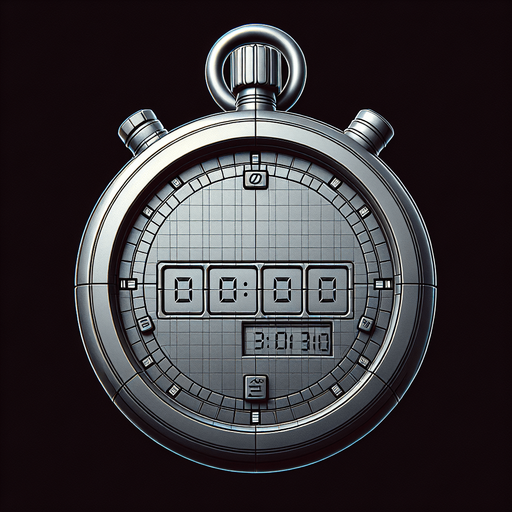 3D image of a digital stopwatch face with no numbers shown on the display.
Single Game Texture. In-Game asset. 2d. Blank background. High contrast. No shadows.