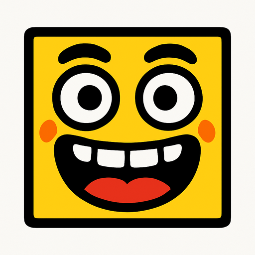 funny square.
In-Game asset.  2d.  High contrast.  No shadows