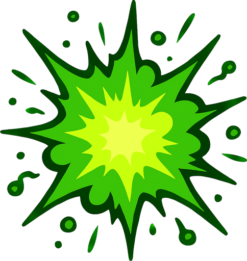 Explosión verde.
In-Game asset.  2d.  High contrast.  No shadows