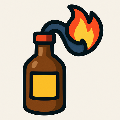 A 2D molotov in the Survivor.io style made by HABBY PTE. LTD..
In-Game asset.  2d.  High contrast.  No shadows