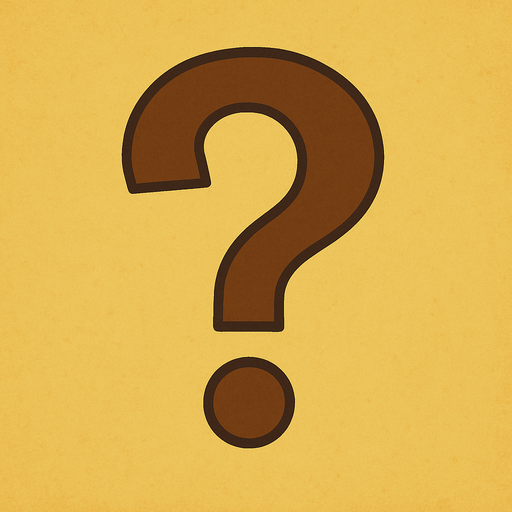 Question mark professor Layton game style.
In-Game asset.  2d.  High contrast.  No shadows
