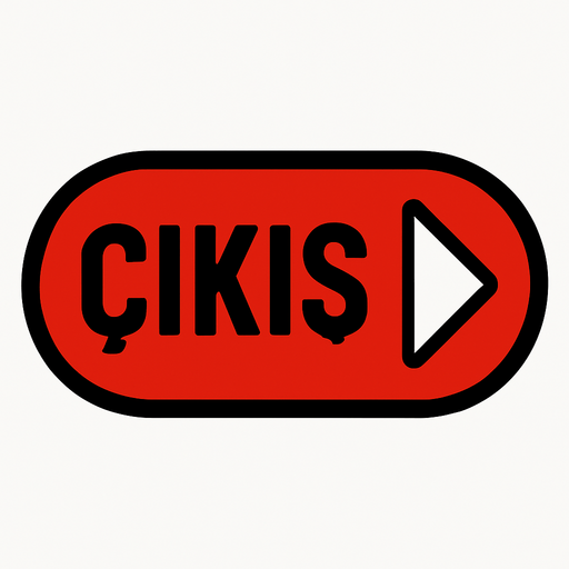 ÇIKIŞ BUTTON.
In-Game asset.  2d.  High contrast.  No shadows