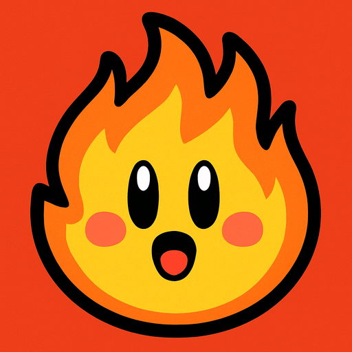 Fire with a kirby face.
In-Game asset.  2d.  High contrast.  No shadows