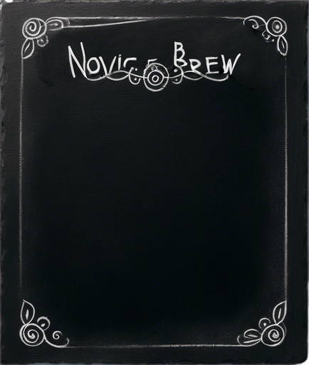 Text "NOVICE BREW" in chalk