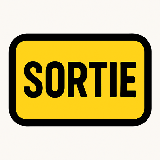 SORTIE BUTTON.
In-Game asset.  2d.  High contrast.  No shadows