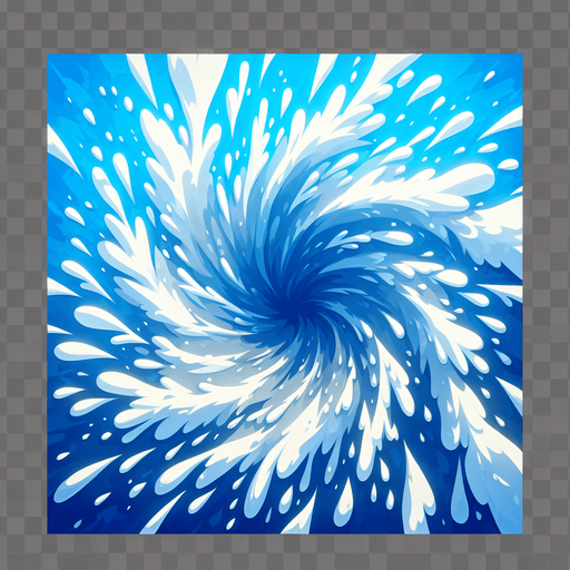 top view of water jet.
Single Game Texture. In-Game asset. 2d. Blank background. High contrast. No shadows.