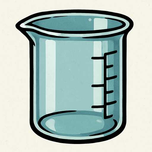 empty glass beaker.
In-Game asset.  2d.  High contrast.  No shadows