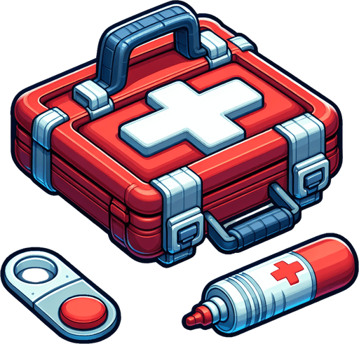 first aid.
Single Game Texture.  In-Game asset.  2d.  Blank background.  High contrast.  No shadows