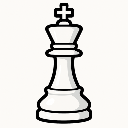 white chess king.
In-Game asset.  2d.  High contrast.  No shadows