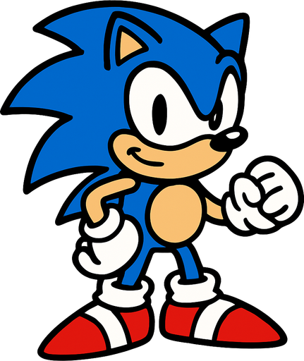 sonic.
In-Game asset.  2d.  High contrast.  No shadows