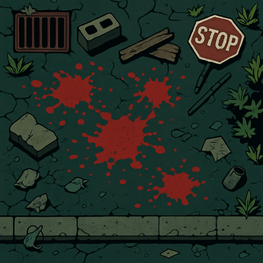 A top view background for a zombie game.
In-Game asset.  2d.  High contrast.  No shadows