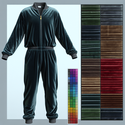 Velour jumpsuit.
Single Game Texture.  In-Game asset.  2d.  Blank background.  High contrast.  No shadows