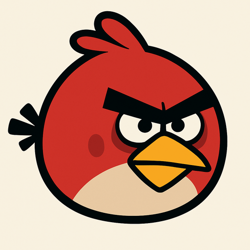 angry bird.
In-Game asset.  2d.  High contrast.  No shadows