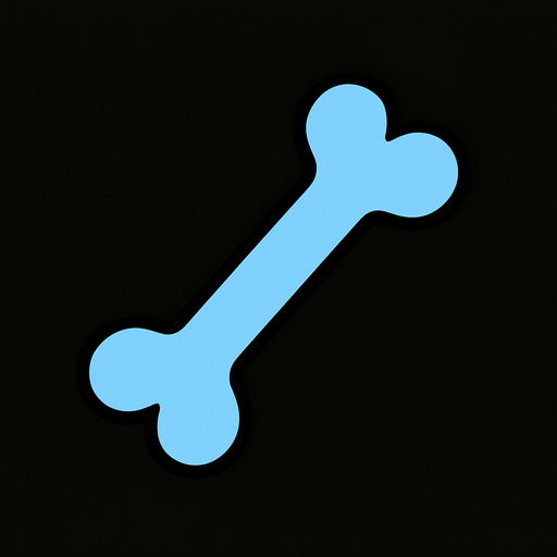 Un hueso de sans.
In-Game asset.  2d.  High contrast.  No shadows