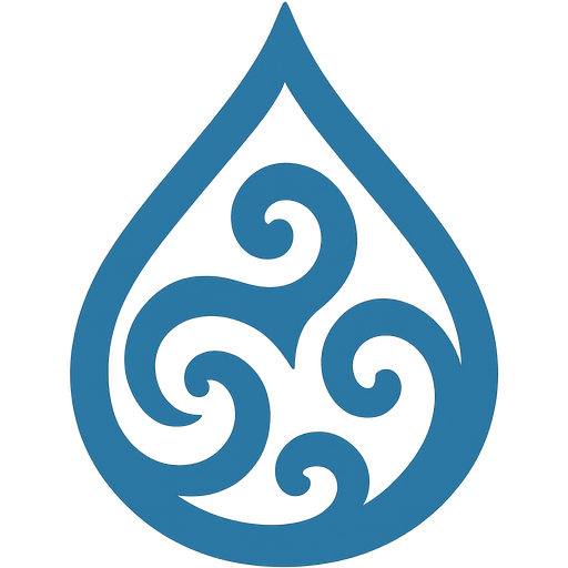 Símbolo del agua color azul