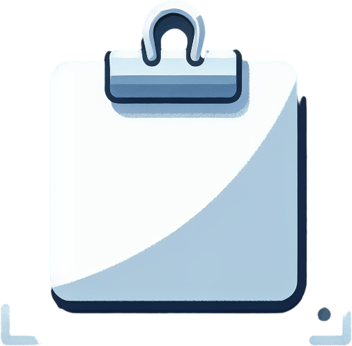 Clipboard.
Single Game Texture.  In-Game asset.  2d.  Blank background.  No shadows